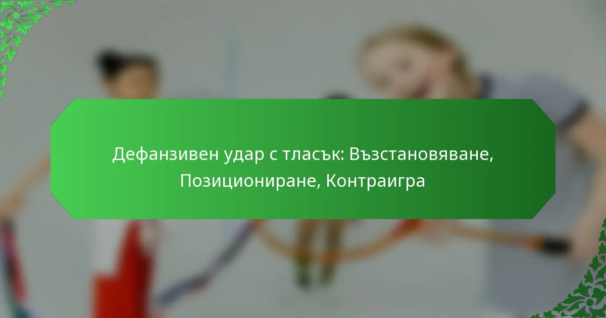 Дефанзивен удар с тласък: Възстановяване, Позициониране, Контраигра
