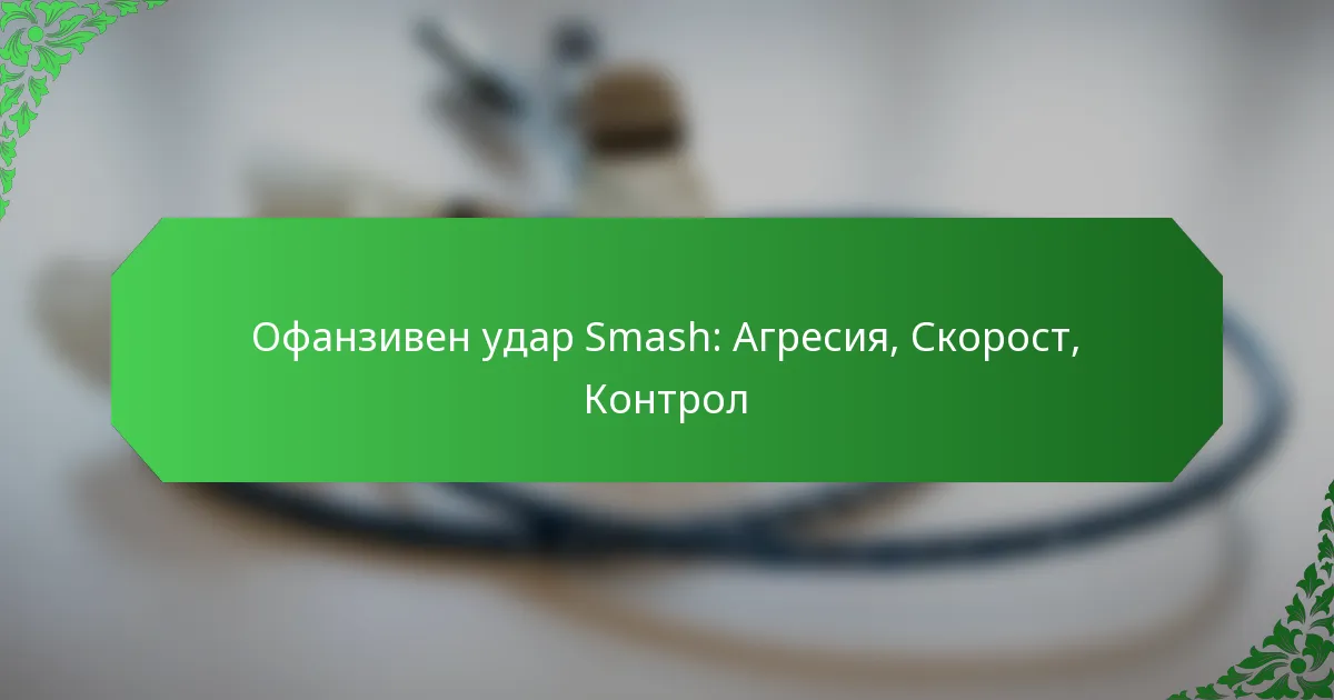Офанзивен удар Smash: Агресия, Скорост, Контрол