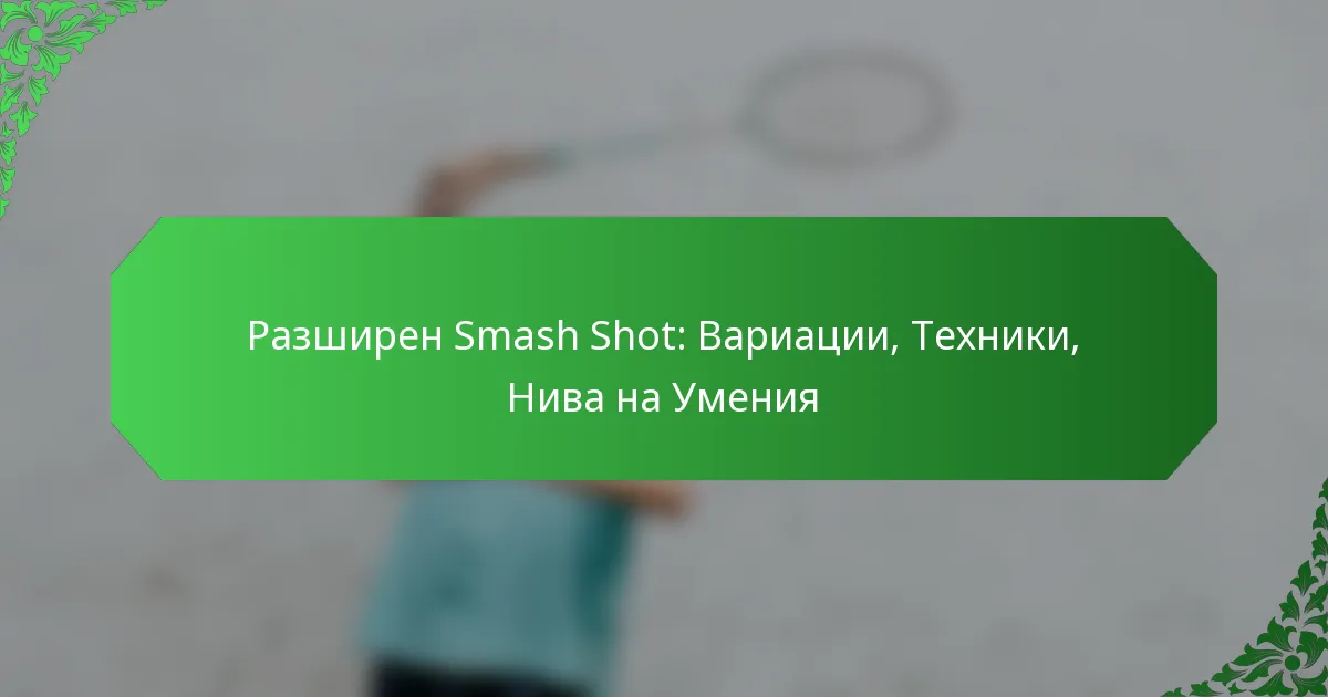Разширен Smash Shot: Вариации, Техники, Нива на Умения