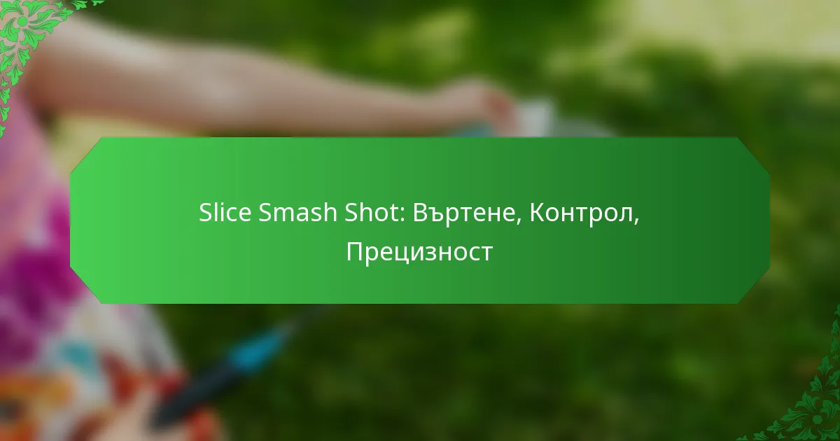 Slice Smash Shot: Въртене, Контрол, Прецизност